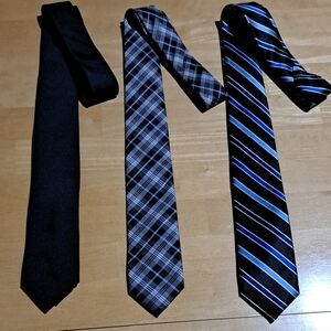 Stylish Men's Ties - Black, Plaid, Striped